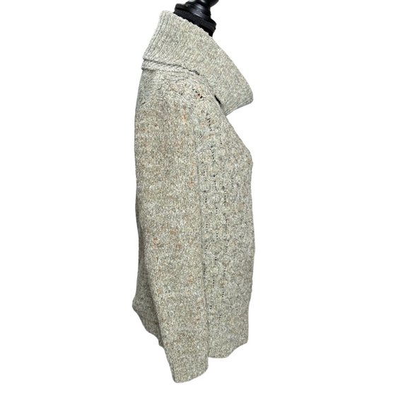 Knit Cowl Neck Super Soft Grey Long Sleeve Ribbed Hem Cuffs Top Pullover - Picture 3 of 12